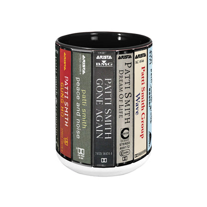 Patti Smith Albums Cassette Collection Retro Accent Mug