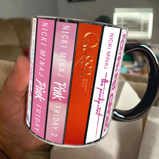 Nicki Minaj Albums Cassette Collection Retro Accent Edge-to-Edge Printed Mug