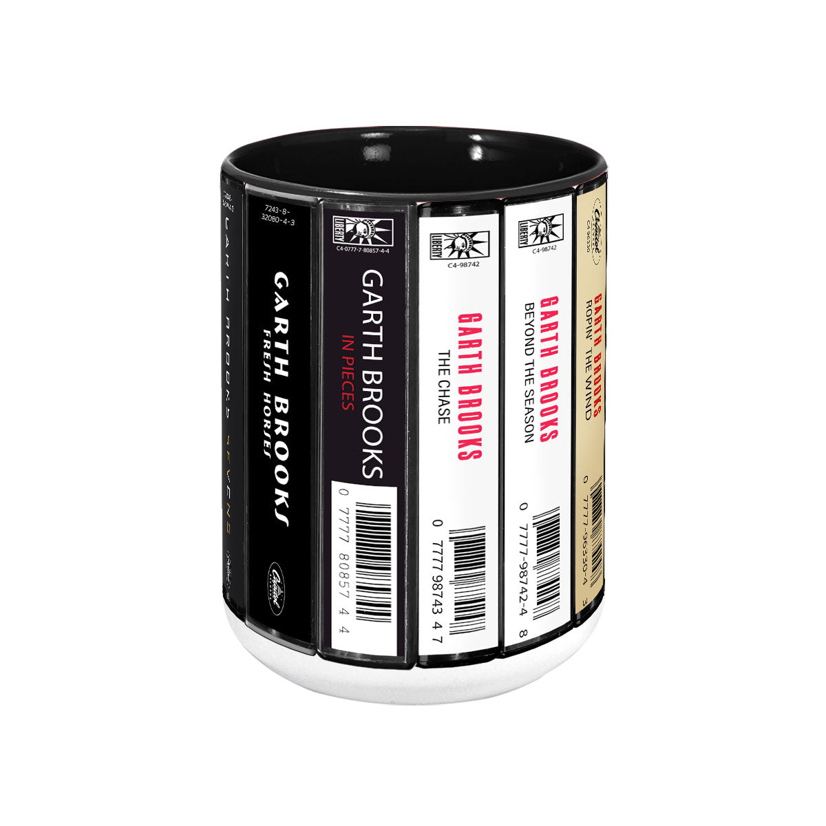 Garth Brooks Albums Cassette Retro Accent Mug