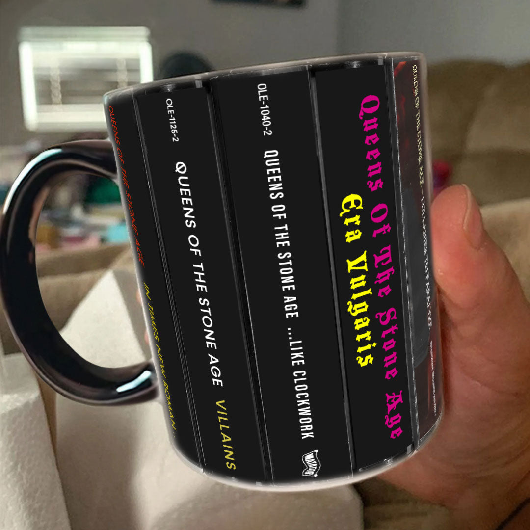 Queens Of The Stone Age Albums Cassette Collection Retro Accent Edge-to-Edge Printed Mug