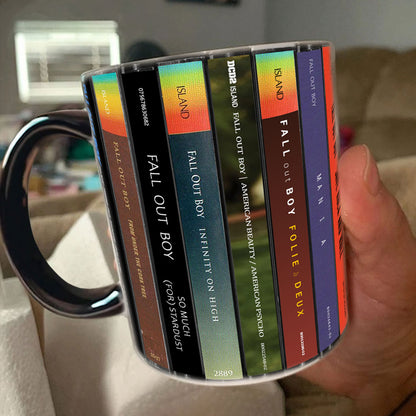 Fall Out Boy Albums Cassette Collection Retro Accent Edge-to-Edge Printed Mug