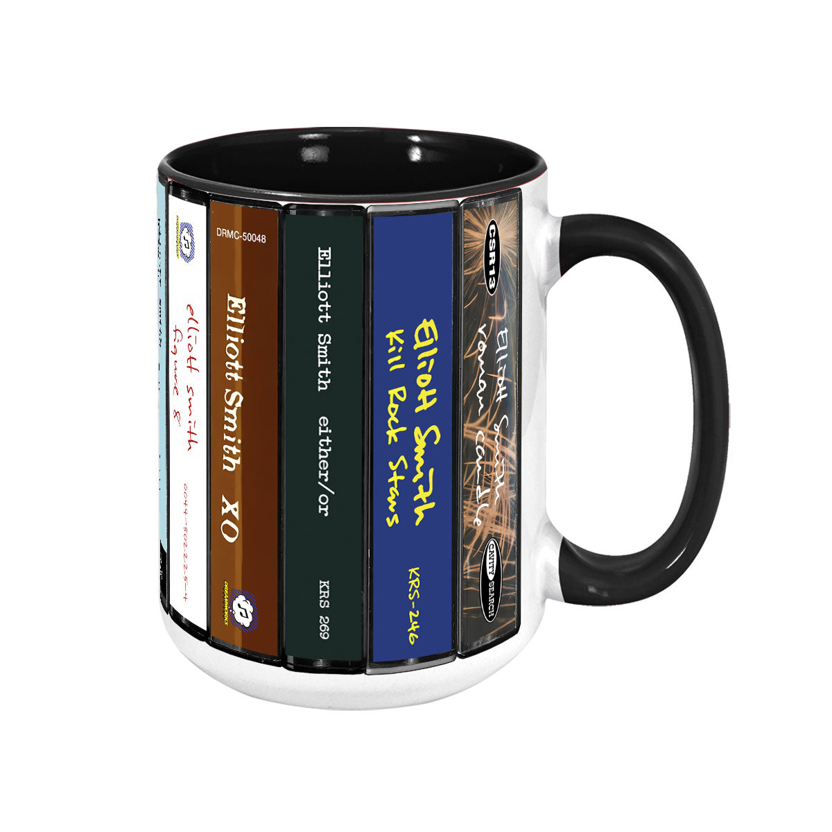 Elliott Smith Albums Cassette Collection Retro Accent Mug