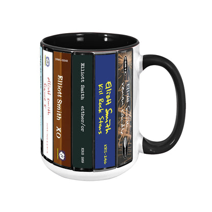 Elliott Smith Albums Cassette Collection Retro Accent Mug
