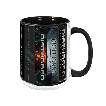 Disturbed Albums Cassette Collection Retro Accent Mug
