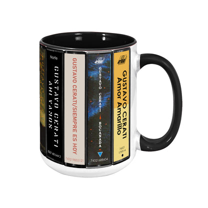 Gustavo Cerati Albums Cassette Collection Retro Accent Mug