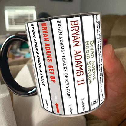Bryan Adams Albums Cassette Collection Retro Accent Mug