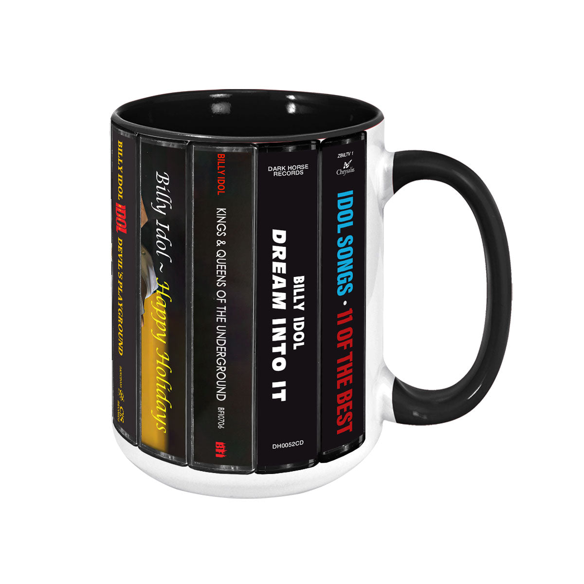 Billy Idol Albums Cassette Collection Retro Accent Mug