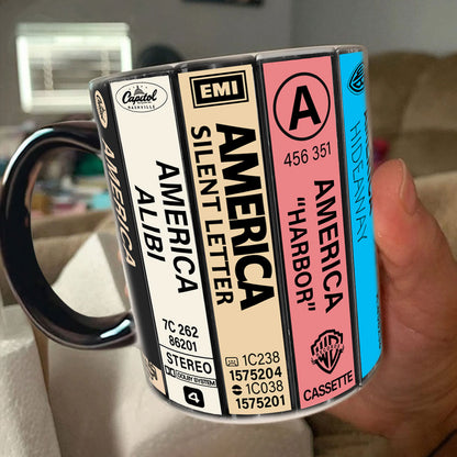 America Albums Cassette Collection Retro Accent Mug