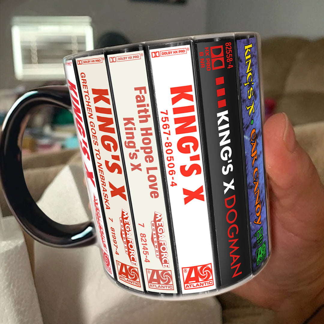 King’s X Albums Cassette Collection Retro Accent Edge-to-Edge Printed Mug