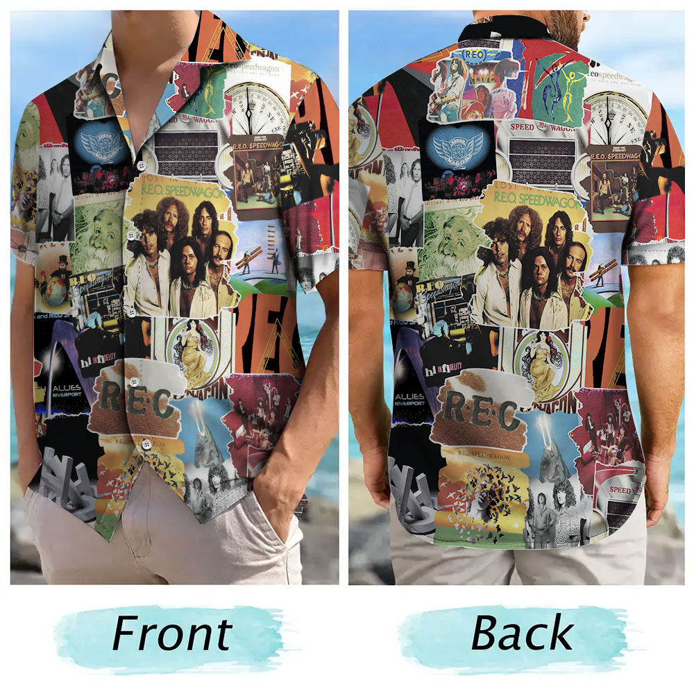 REO Speedwagon Albums Covers Collage Unisex Hawaiian Shirt