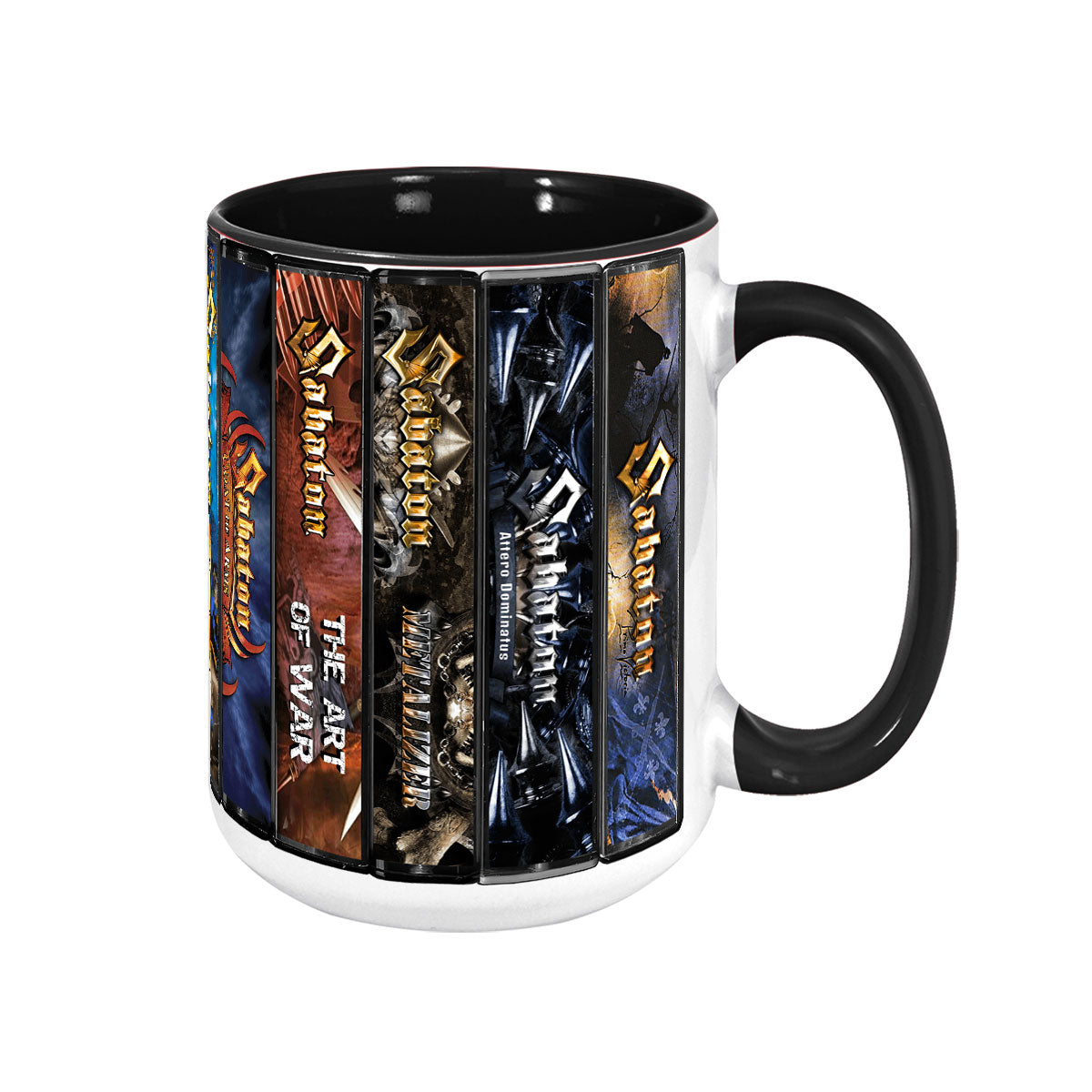 Sabaton Albums Cassette Collection Retro Accent Mug