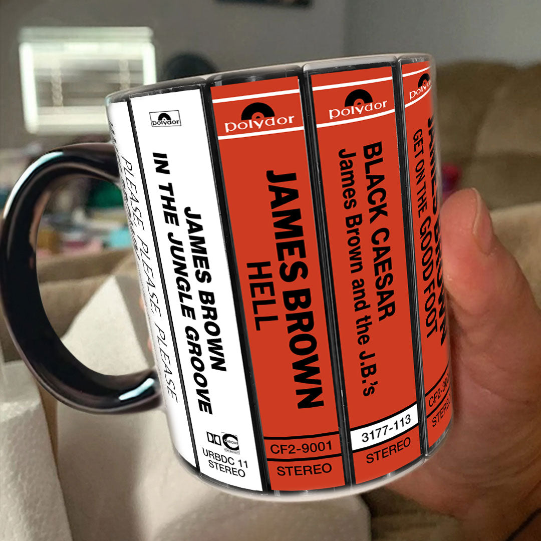 James Brown Albums Cassette Collection Retro Accent Mug