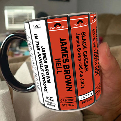 James Brown Albums Cassette Collection Retro Accent Mug