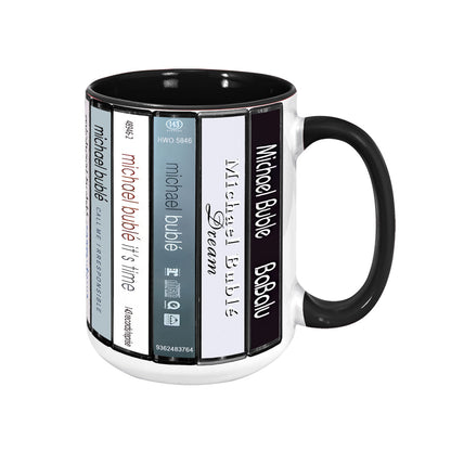 Michael Bublé Albums Cassette Collection Retro Accent Mug