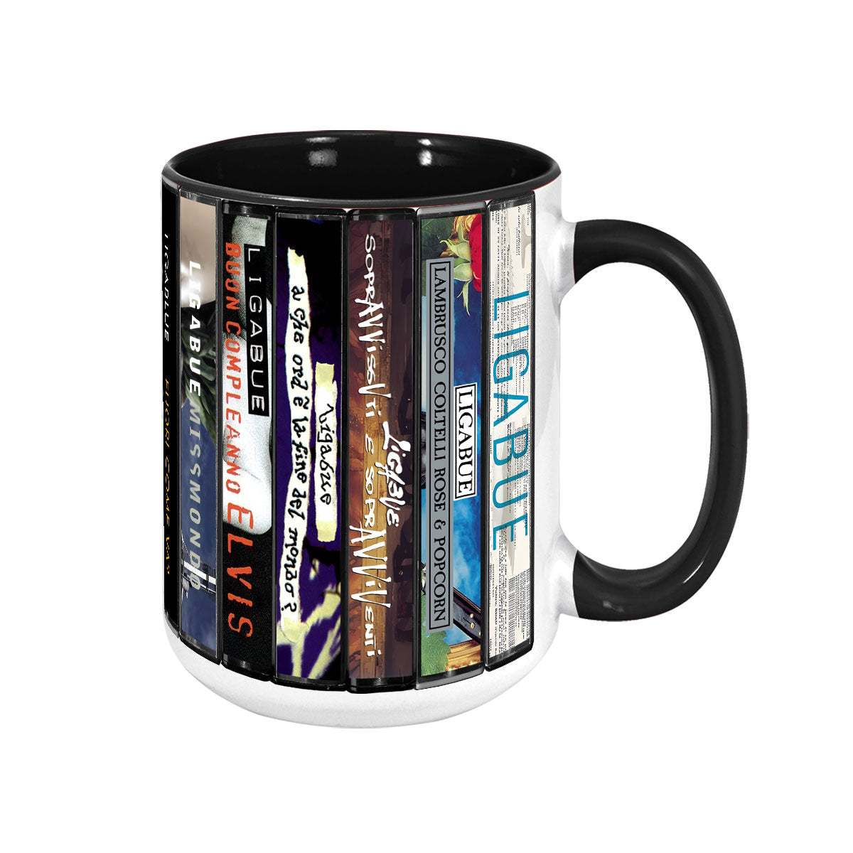 Ligabue Albums Cassette Collection Retro Accent Mug
