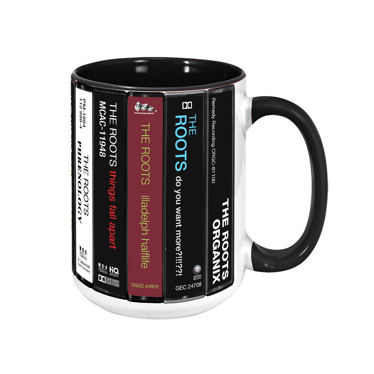 The Roots Albums Cassette Collection Retro Accent Mug