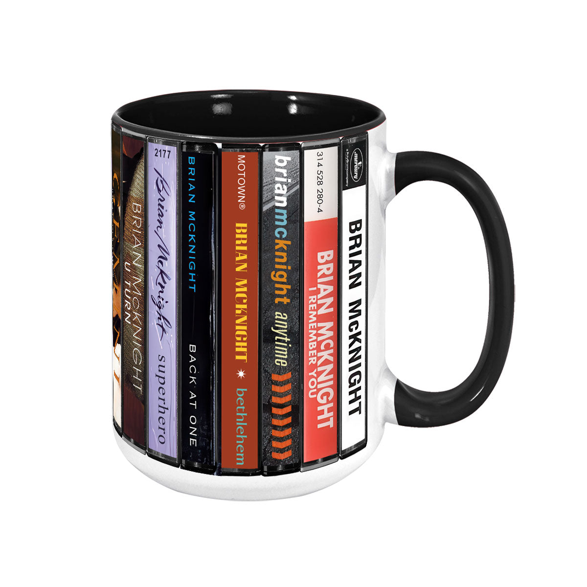 Brian McKnight Albums Cassette Collection Retro Accent Mug