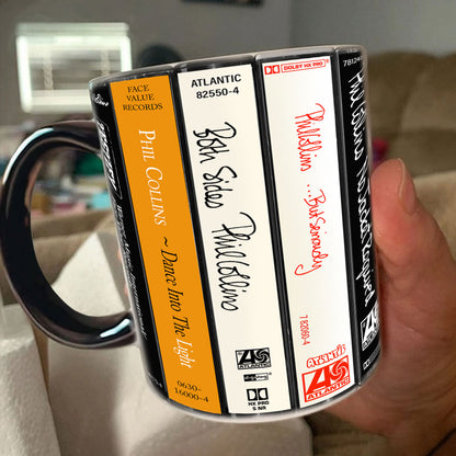 Phil Collins Albums Cassette Retro Collection Accent Mug