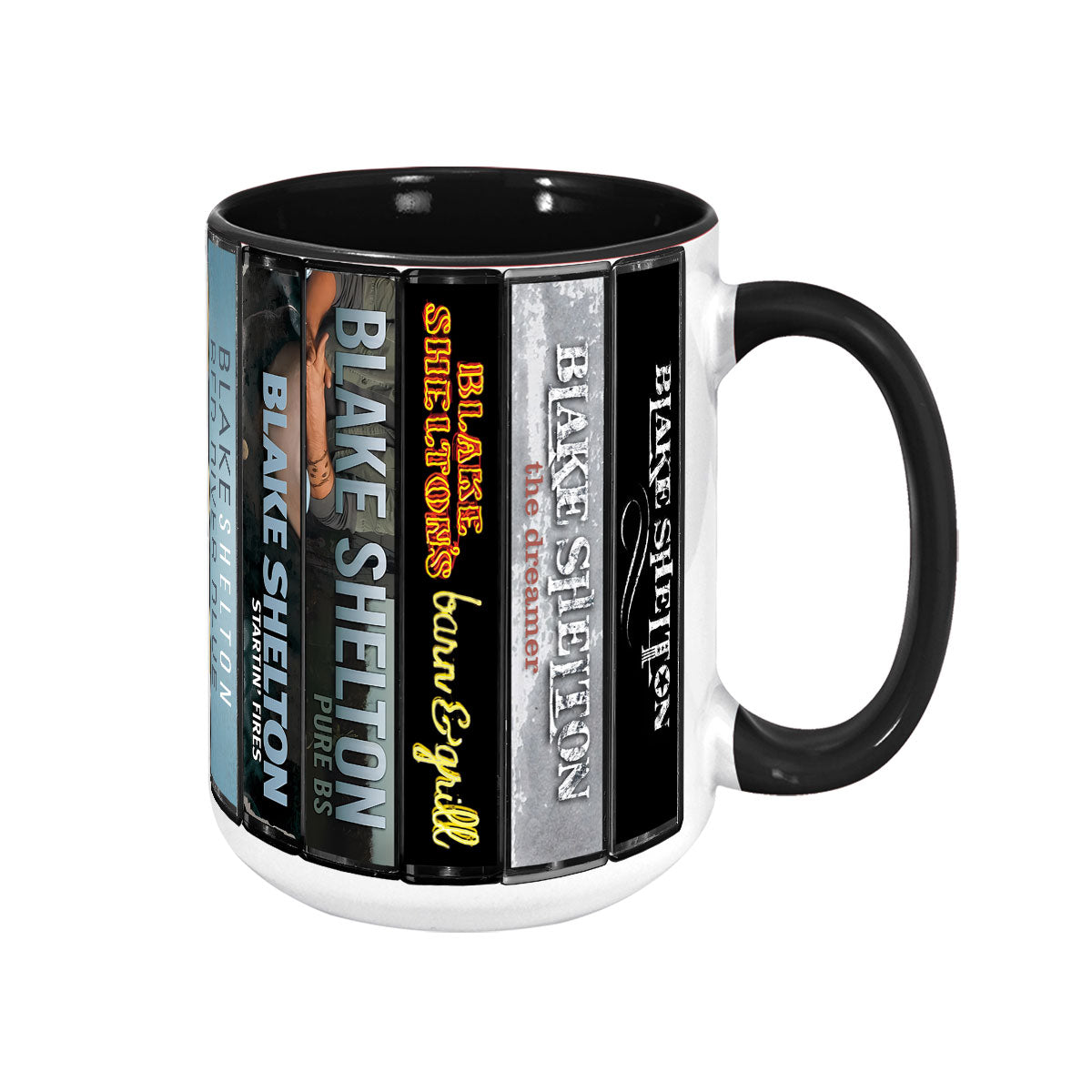 Blake Shelton Albums Cassette Collection Retro Accent Mug