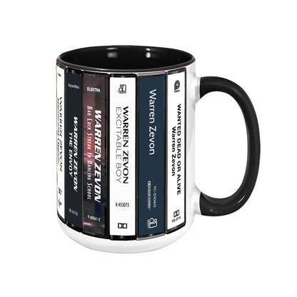 Warren Zevon Albums Cassette Collection Retro Accent Mug