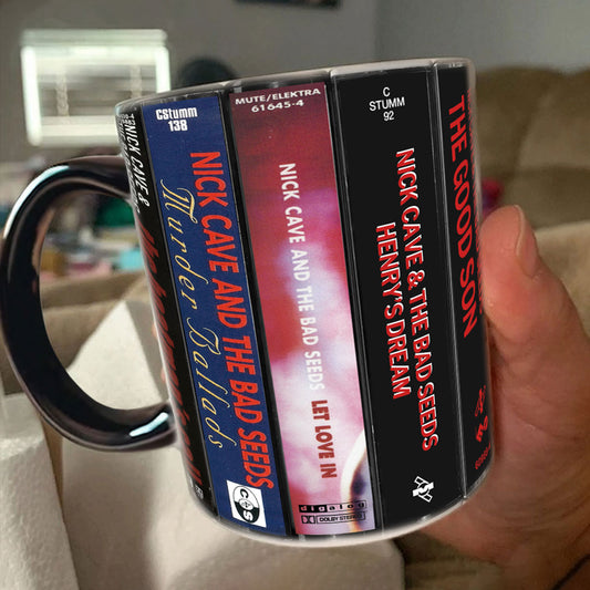 Nick Cave and the Bad Seeds Albums Cassette Collection Retro Accent Mug