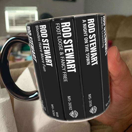 Rod Stewart Albums Cassette Retro Collection Accent Mug