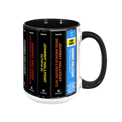 Johnny Hallyday Albums Cassette Collection Retro Accent Mug