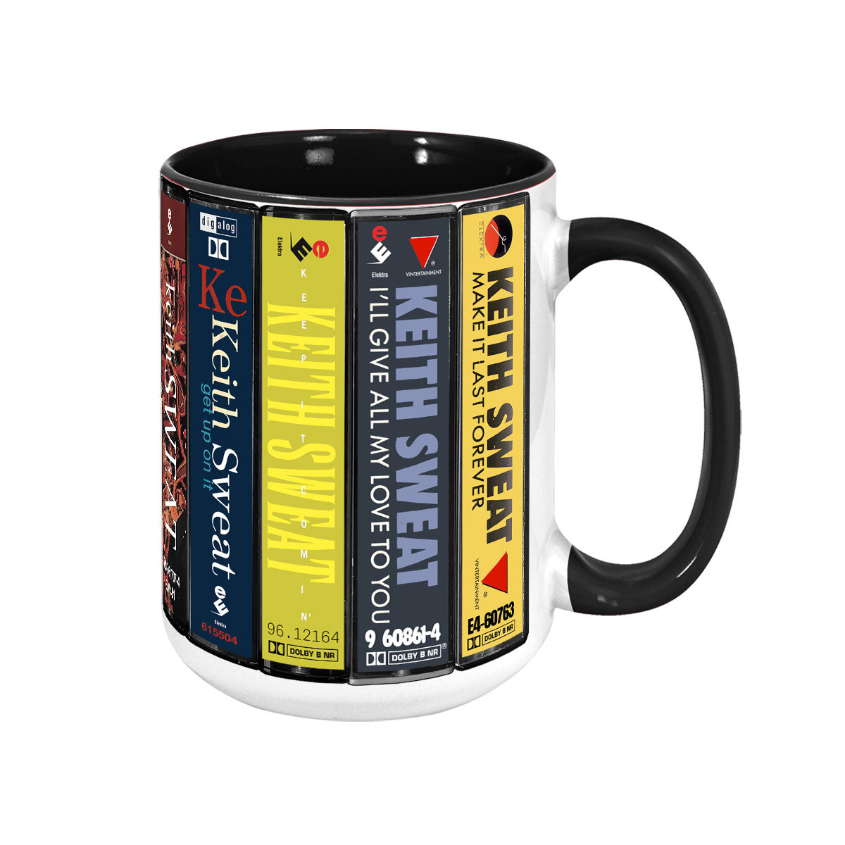 Keith Sweat Albums Cassette Collection Retro Accent Mug