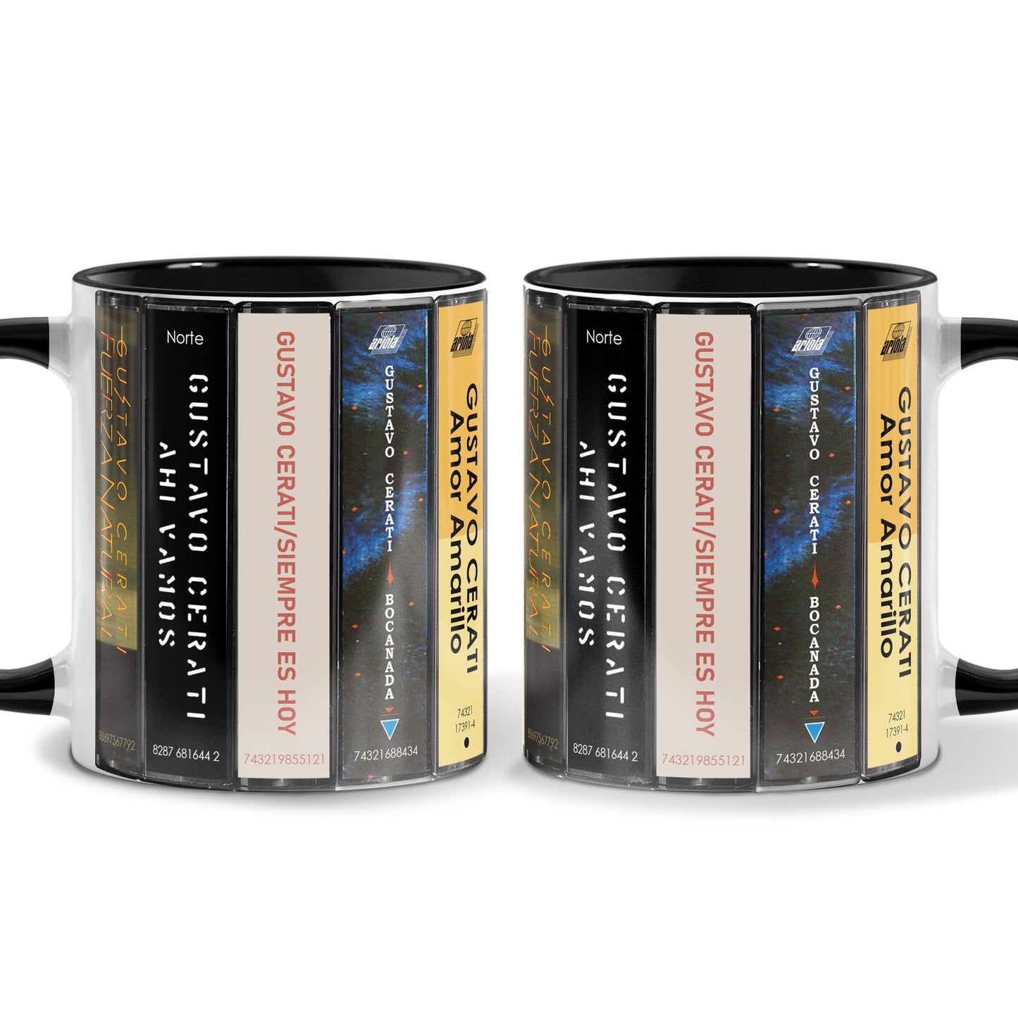 Gustavo Cerati Albums Cassette Collection Retro Accent Mug
