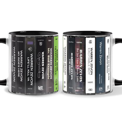 Warren Zevon Albums Cassette Collection Retro Accent Mug