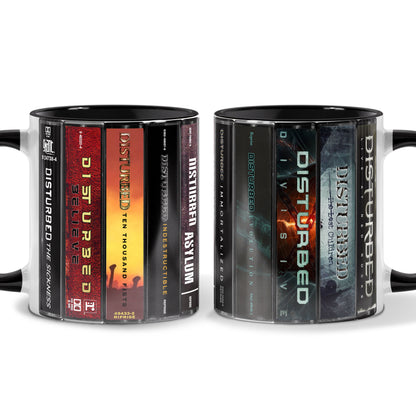 Disturbed Albums Cassette Collection Retro Accent Mug