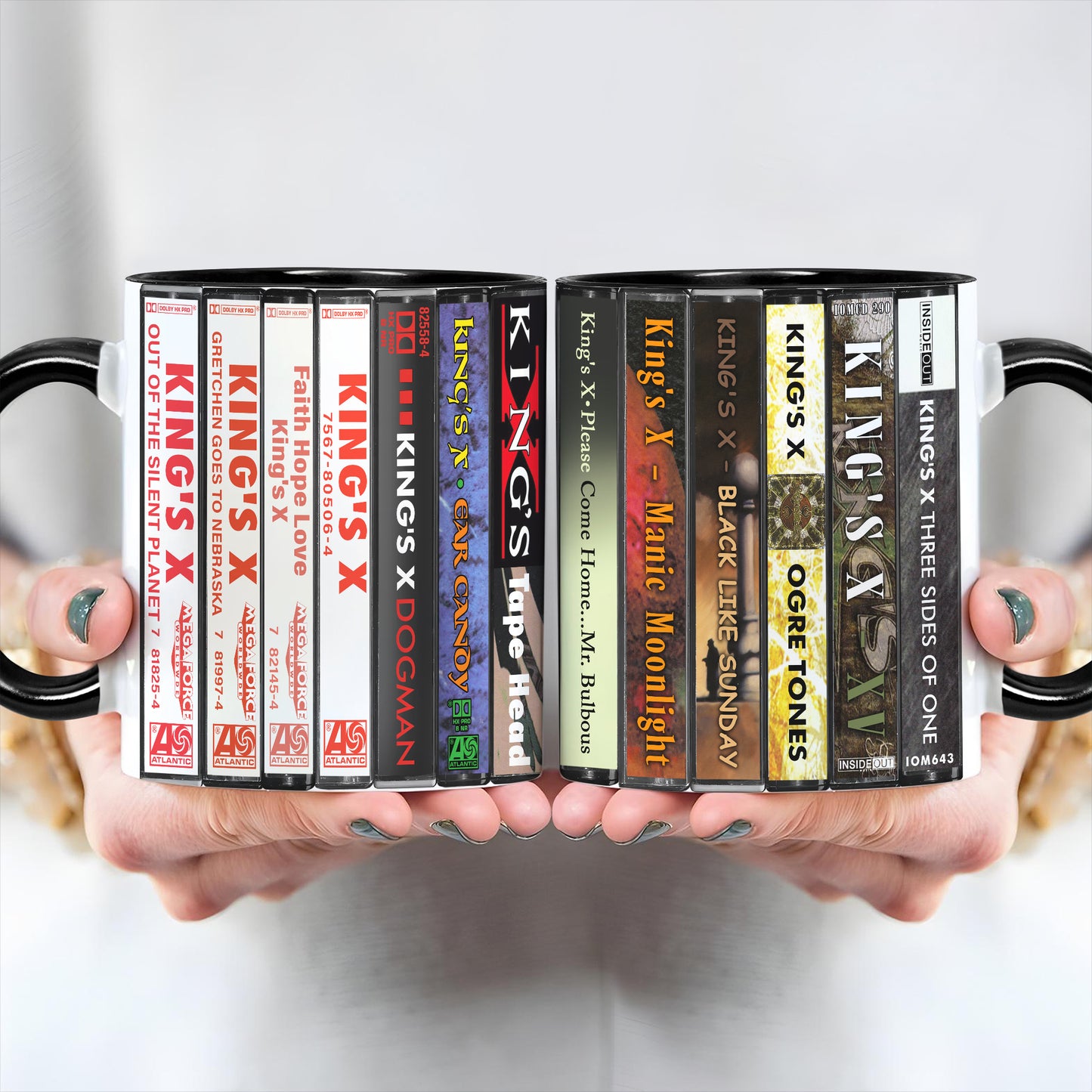 King’s X Albums Cassette Collection Retro Accent Edge-to-Edge Printed Mug