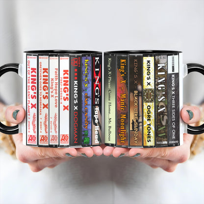 King’s X Albums Cassette Collection Retro Accent Edge-to-Edge Printed Mug