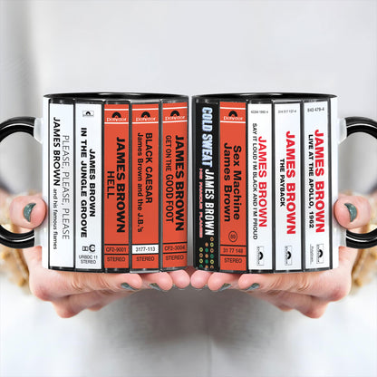 James Brown Albums Cassette Collection Retro Accent Mug