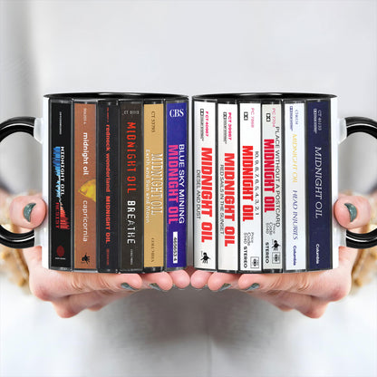Midnight Oil Albums Cassette Collection Retro Accent Mug