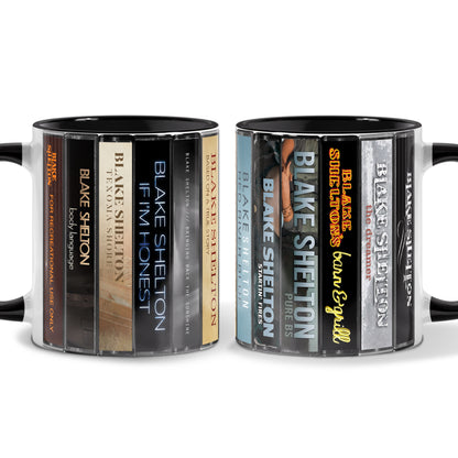 Blake Shelton Albums Cassette Collection Retro Accent Mug