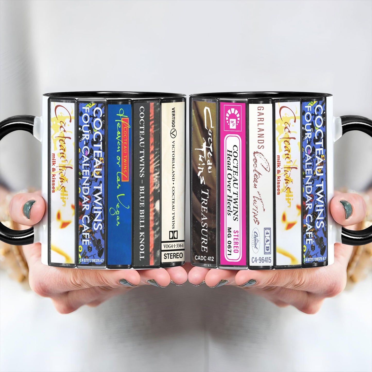 Cocteau Twins Albums Cassette Collection Retro Accent Edge-to-Edge Printed Mug