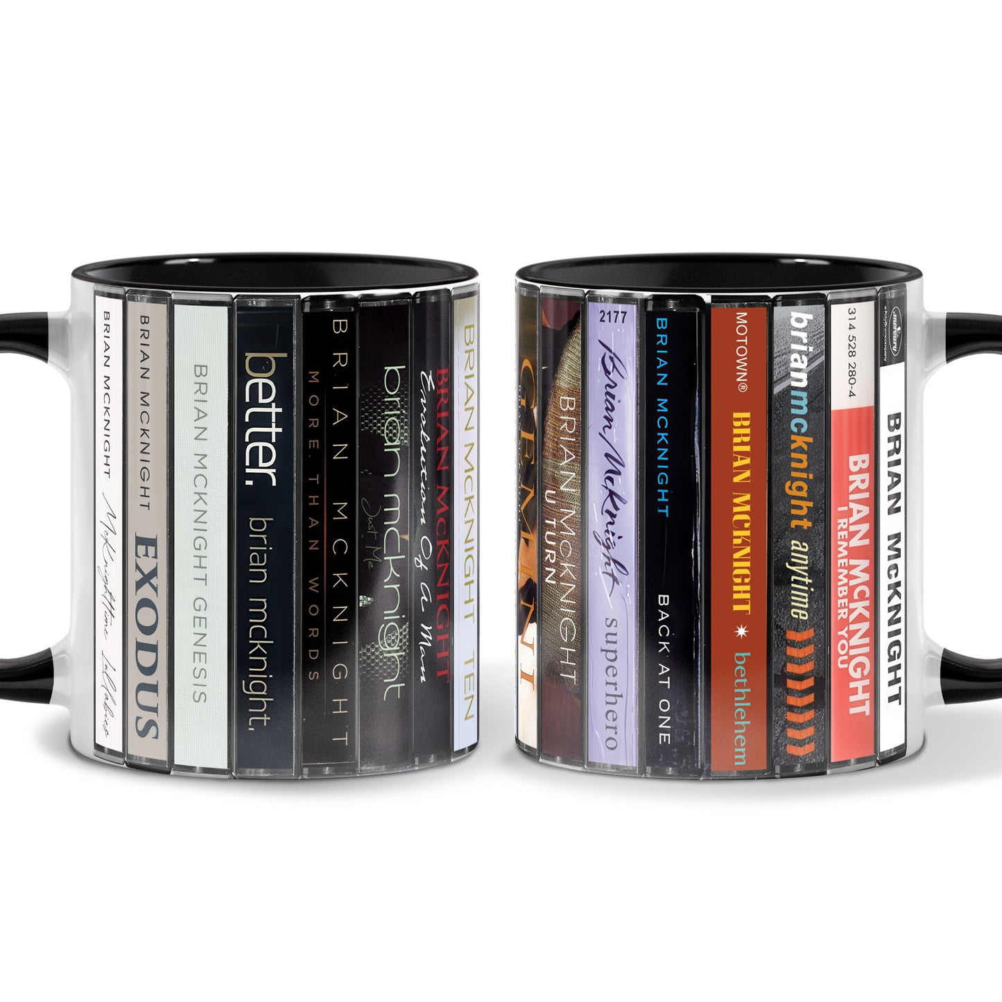 Brian McKnight Albums Cassette Collection Retro Accent Mug