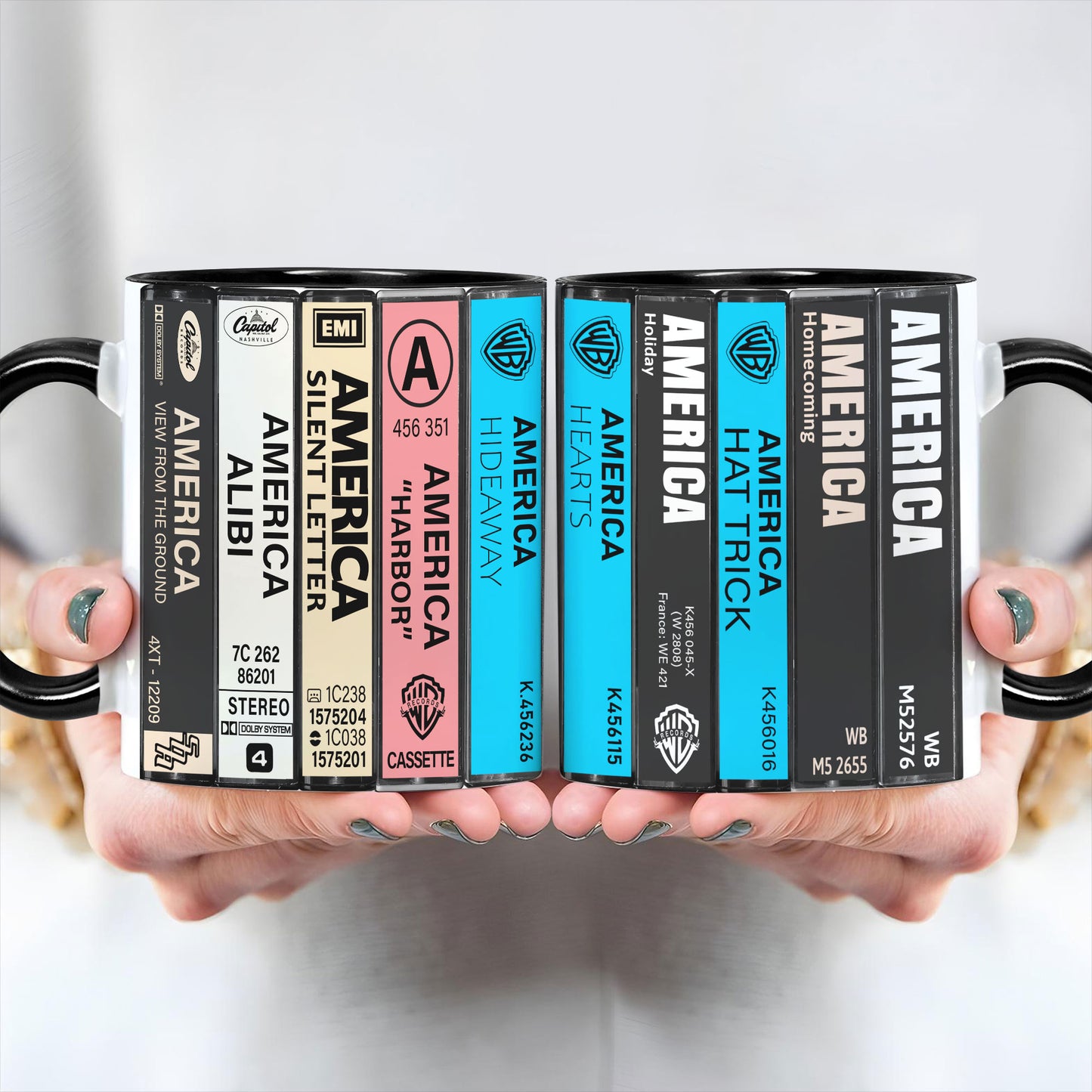 America Albums Cassette Collection Retro Accent Mug