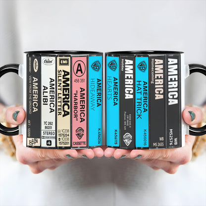 America Albums Cassette Collection Retro Accent Mug
