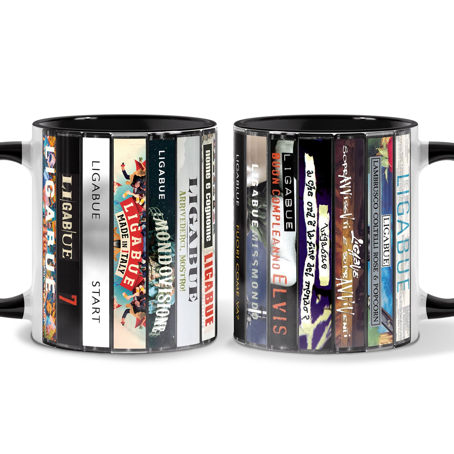 Ligabue Albums Cassette Collection Retro Accent Mug