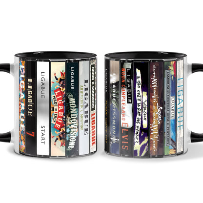 Ligabue Albums Cassette Collection Retro Accent Mug