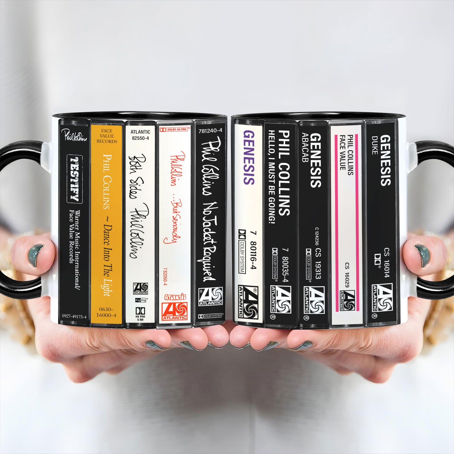 Phil Collins Albums Cassette Retro Collection Accent Mug