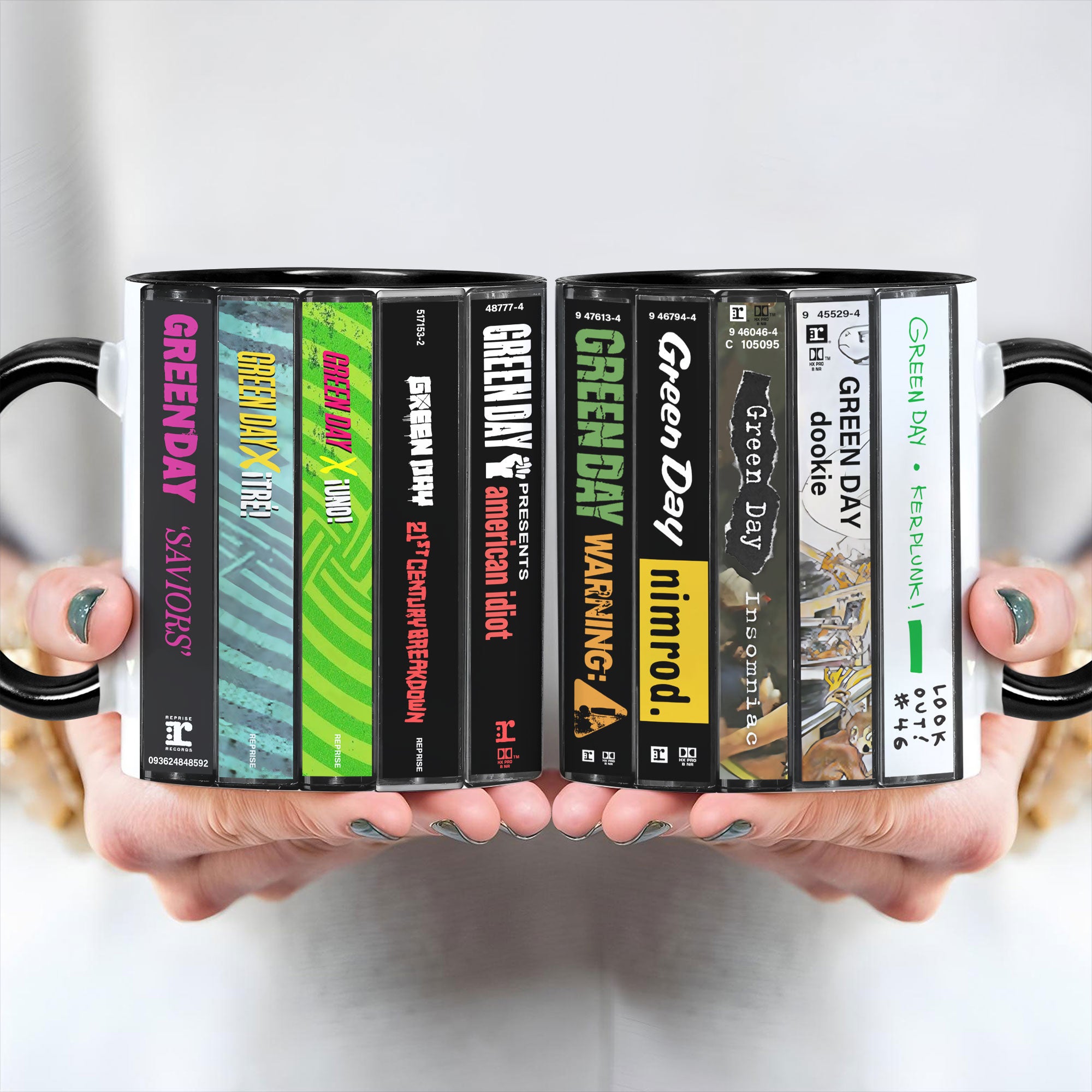 Green Day Albums Cassette Collection Retro Accent Mug – MTervoDesign