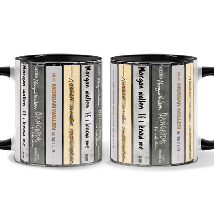 Morgan Wallen Albums Cassette Collection Retro Accent Mug