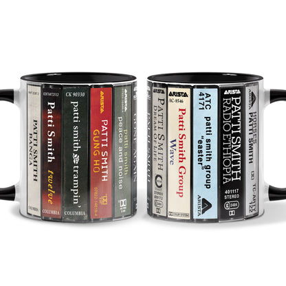 Patti Smith Albums Cassette Collection Retro Accent Mug