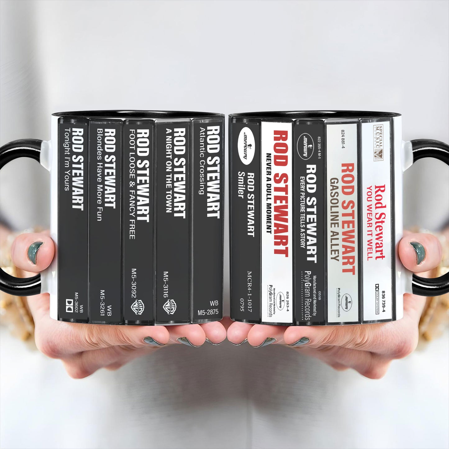 Rod Stewart Albums Cassette Retro Collection Accent Mug