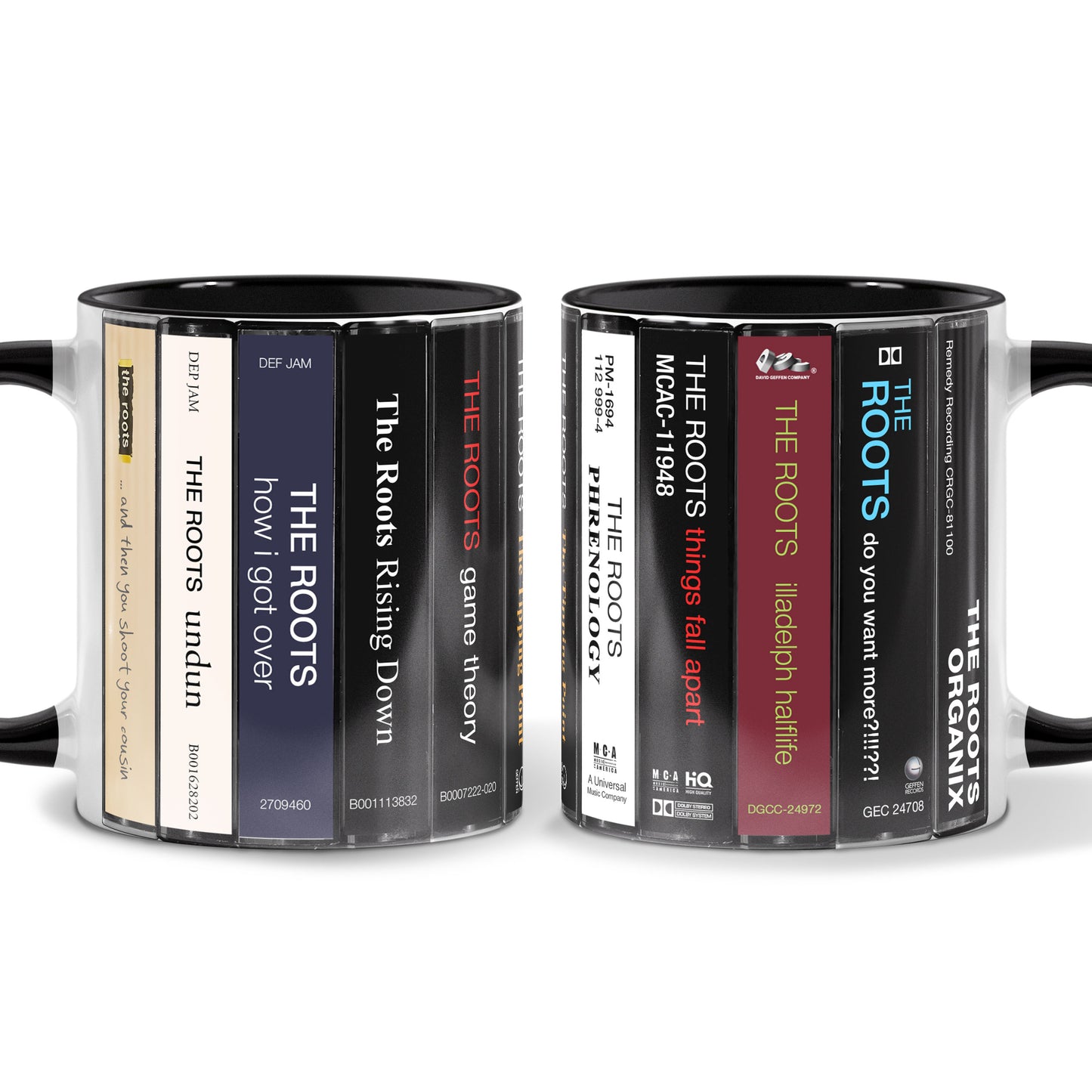 The Roots Albums Cassette Collection Retro Accent Mug