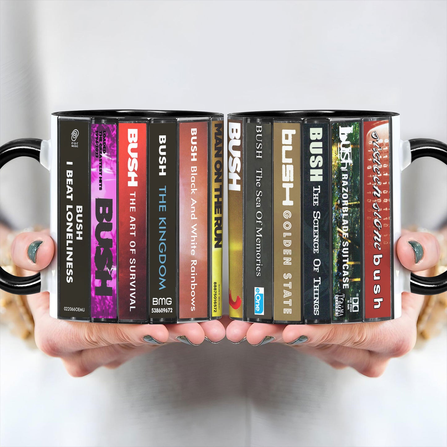 Bush Albums Cassette Collection Retro Accent Mug