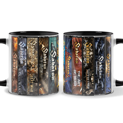 Sabaton Albums Cassette Collection Retro Accent Mug